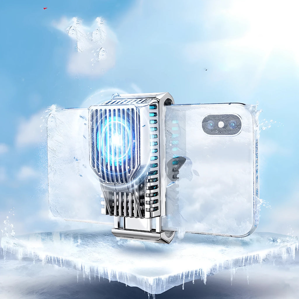 Black mobile phone radiator with clip design for smartphones 4 to 7 inches