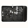 30-piece stainless steel nail beauty tool set displayed in open case, showing various grooming implements.