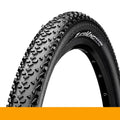 Mountain bike folding tyre with 3-layer construction shown in yellow or white sidewall options