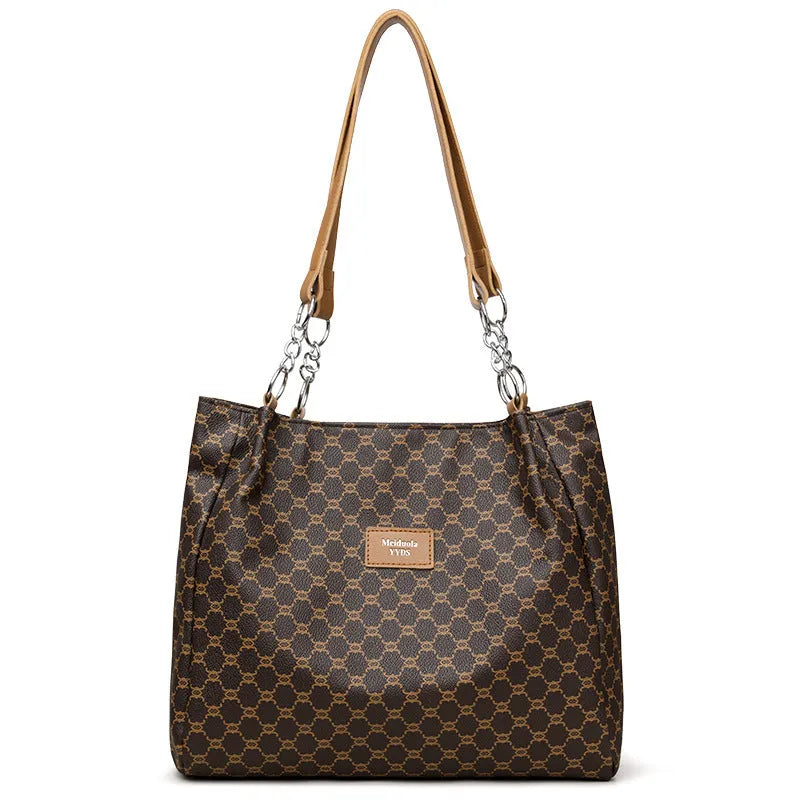 Brown women's retro fashion PU leather crossbody handbag with polyester lining