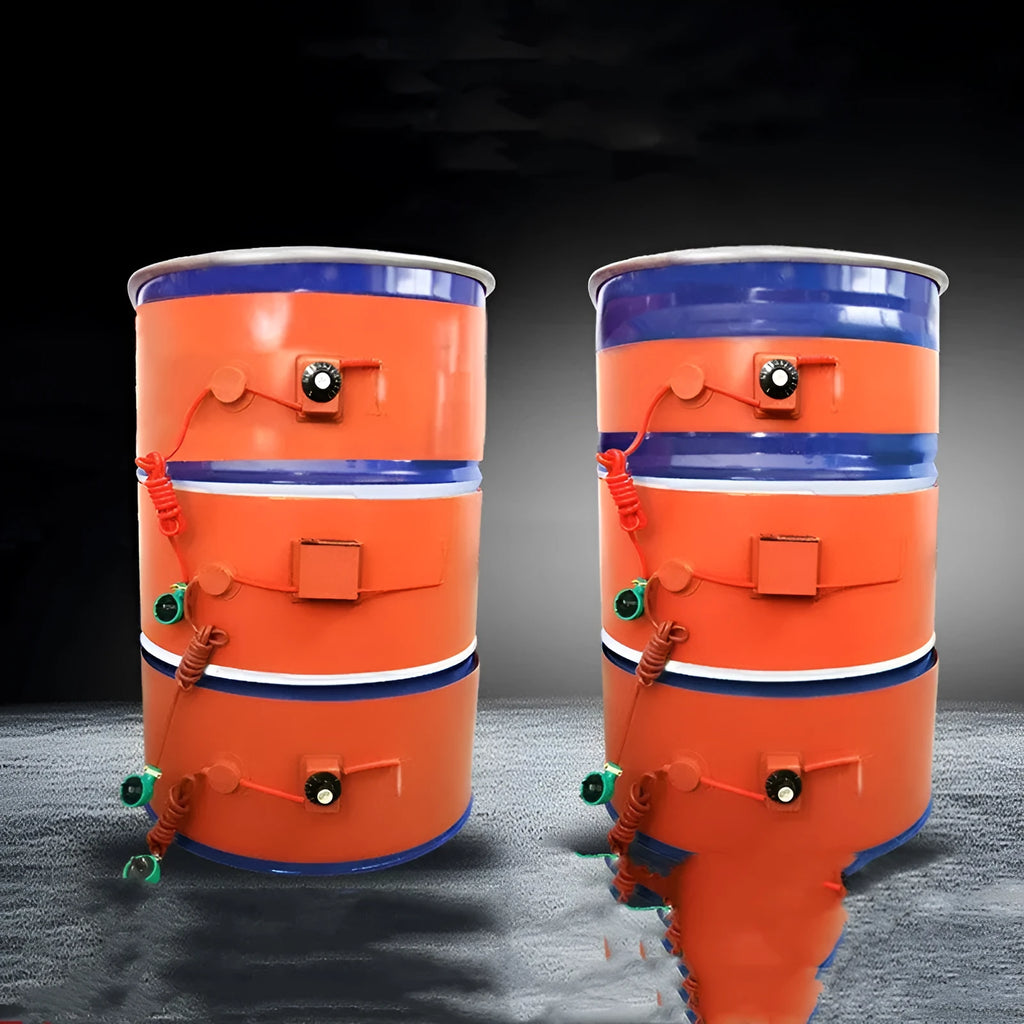 Silicone rubber heating belt wrapped around 200-litre industrial oil drum