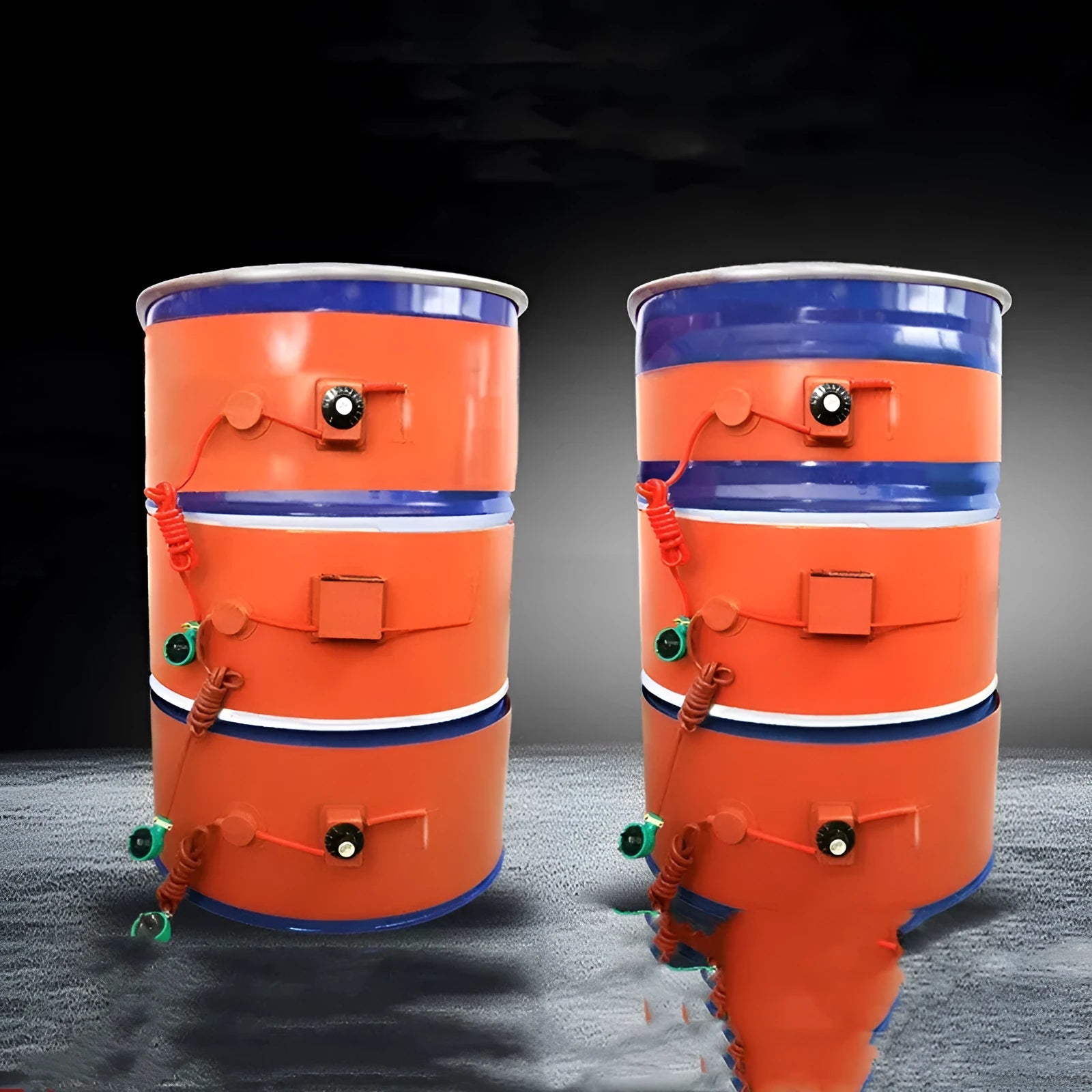 Silicone rubber heating belt wrapped around 200-litre industrial oil drum