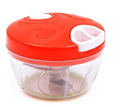 Green manual kitchen chopper with three stainless steel blades and 500ml container capacity