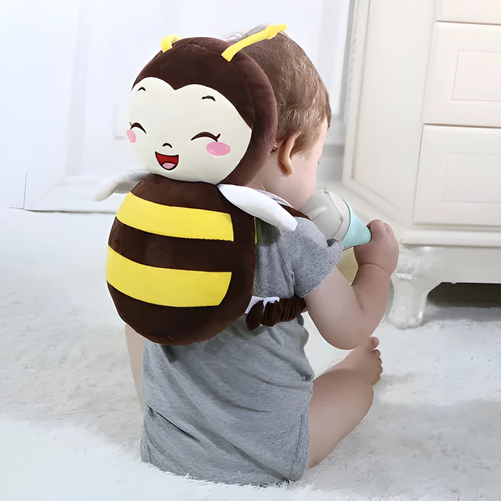 Baby toddler head pillow with cute angel wings design in crystal super soft and mesh cloth on child