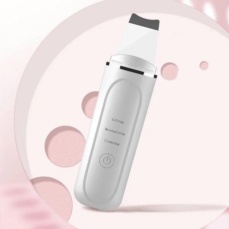 White ultrasonic peeling machine for face skin cleansing dead skin and blackhead removal