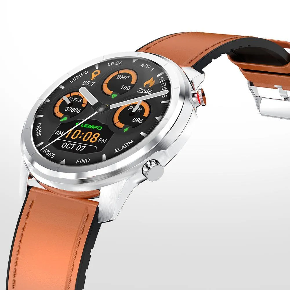 LEMFO LF26 smart bracelet with 1.3 inch colour touch screen showing activity tracking display