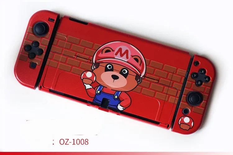 Nintendo Switch OLED hard protective case in decorative shell pattern with analogue caps