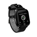Black smart watch with integrated Bluetooth earbuds stored in the case, showing heart rate tracking on screen.