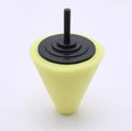 Car polishing sponge disc with net steel ring and 6mm handle, colour-coded for different abrasiveness levels