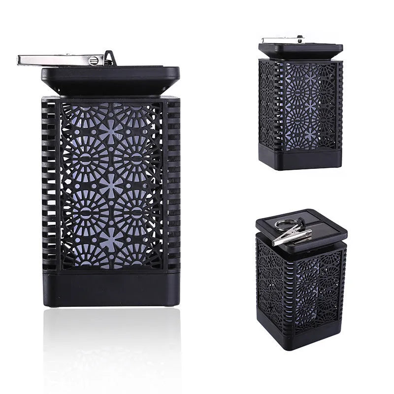 Solar-powered retro flame garden light for patio and pathway illumination