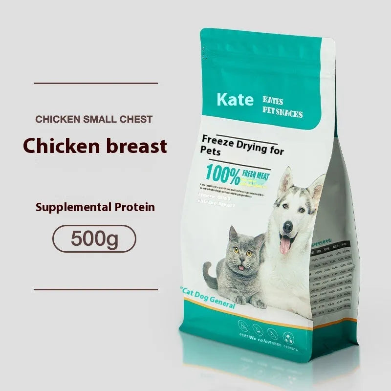 Freeze-dried chicken cat treats 500g in resealable bag or storage tin