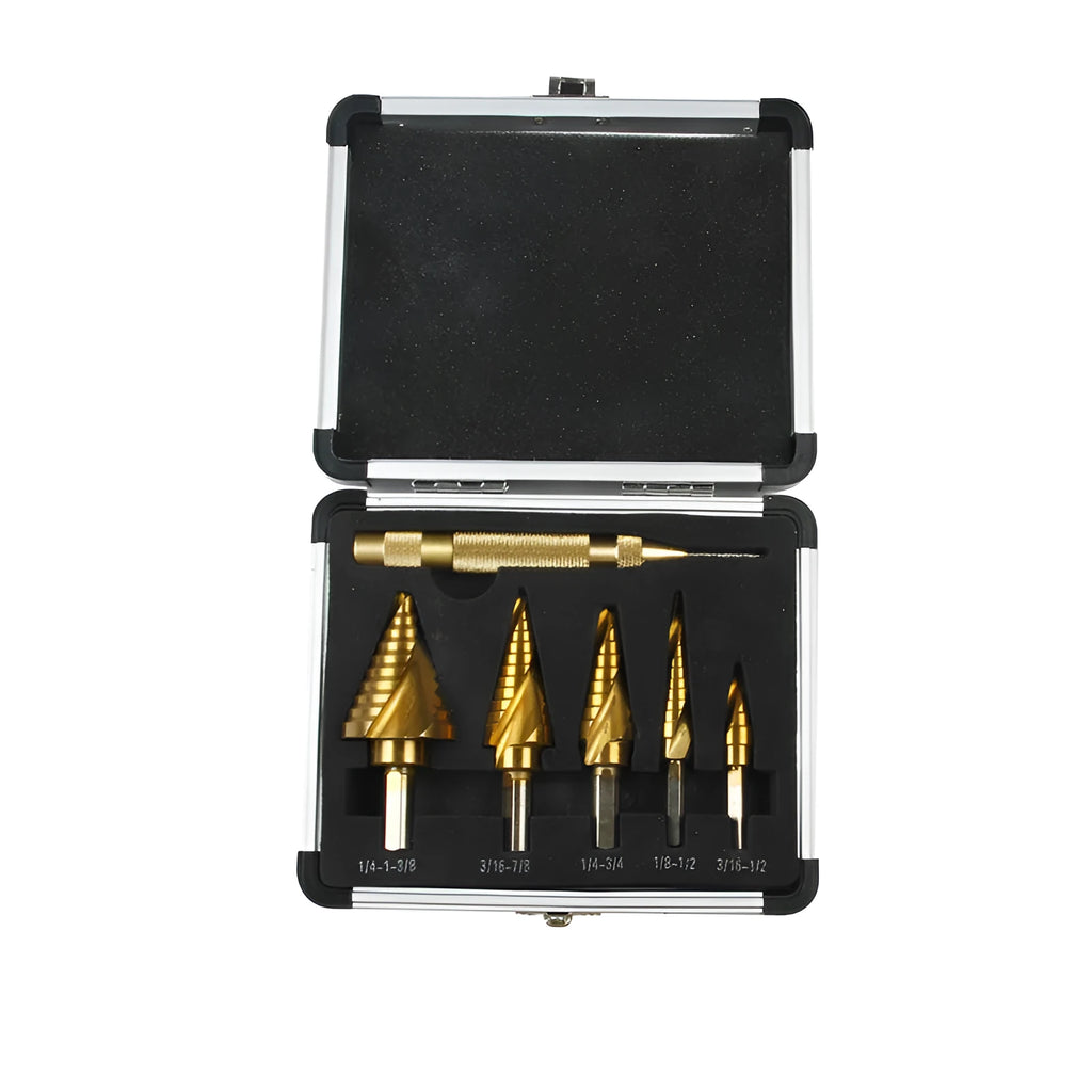 Gold aluminium tool box case with a steel opening plate, showing scale next to a ruler.