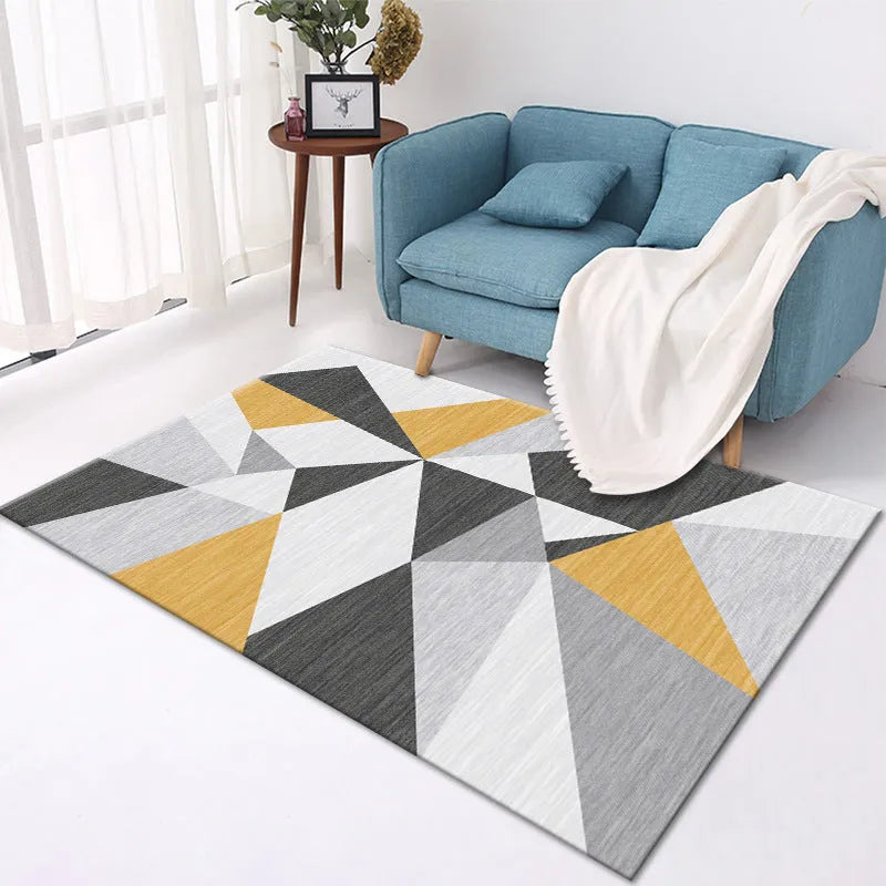 Home crystal velvet polyester carpet machine-woven rectangle floor mat multiple sizes and colours