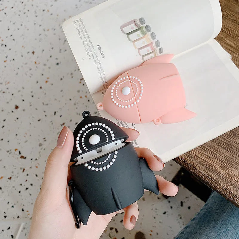 Pink silicone protective case for AirPods 1 and 2 generation charging case