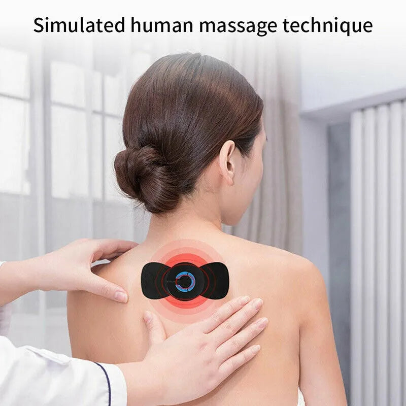 Black HQ-185 mini electric shoulder and neck massager with compact 15 cm design