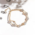 Double layer electroplated crystal bracelet with moonlight copper tube colouration in South Korean style