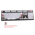 PBT Wangjiang plum blossom themed keycap set for mechanical keyboards, showing Korean and Japanese legend options.