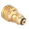Brass gas charging adapter with gold finish and taper external thread for 7mm connections