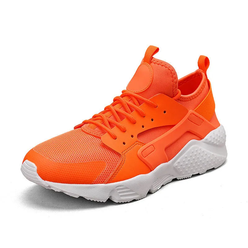 Men's mesh casual low-top shoes with lace-up front and MD sole in fluorescent colours