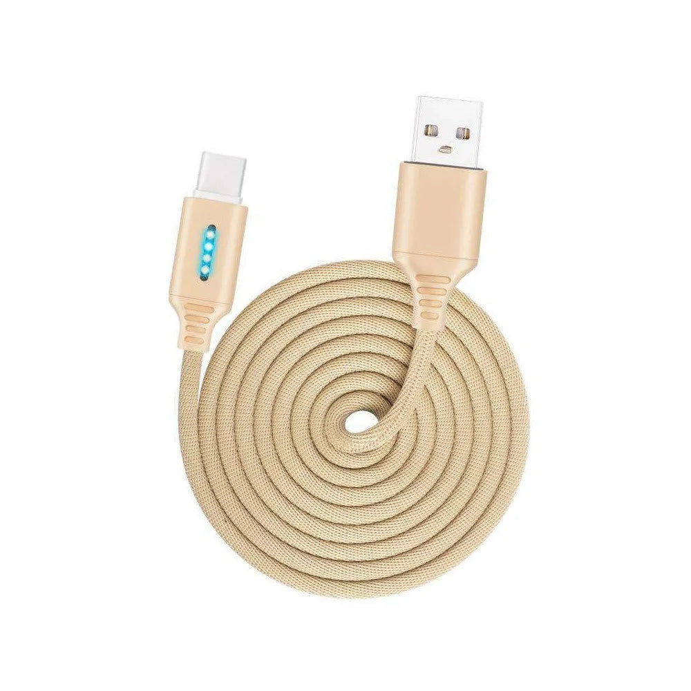 Fabric braided USB charging cable in multiple colours with 1 metre length