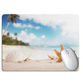 Wishing bottle summer beach holiday wind design rubber mouse pad on a desk.
