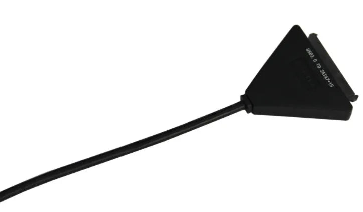 Black USB 3.0 to SATA 7+15 pin adapter cable with independent power supply line for hard drives