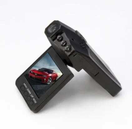 H198 car DVR dash cam with 2.4-inch screen shown in its packaging.