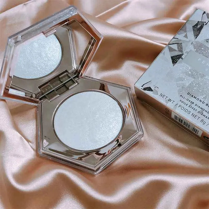 Fenty Beauty Diamond Bomb high gloss powder in compact with diamond-cut packaging