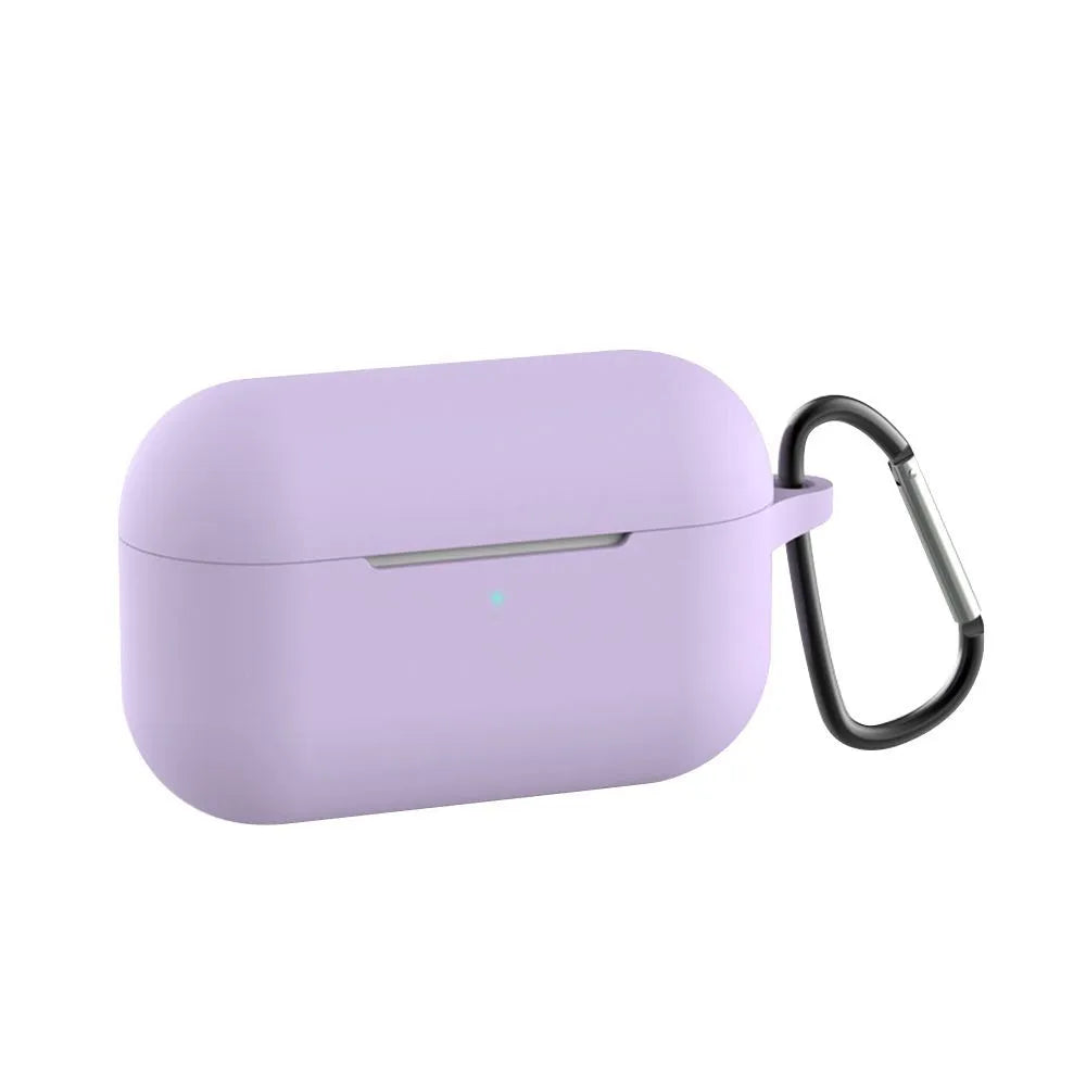 Blue silicone protective cover for Apple AirPods Pro charging case.