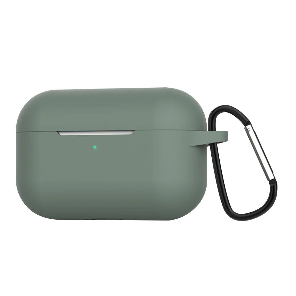 Blue silicone protective cover for Apple AirPods Pro charging case.