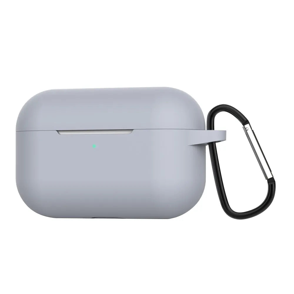 Blue silicone protective cover for Apple AirPods Pro charging case.
