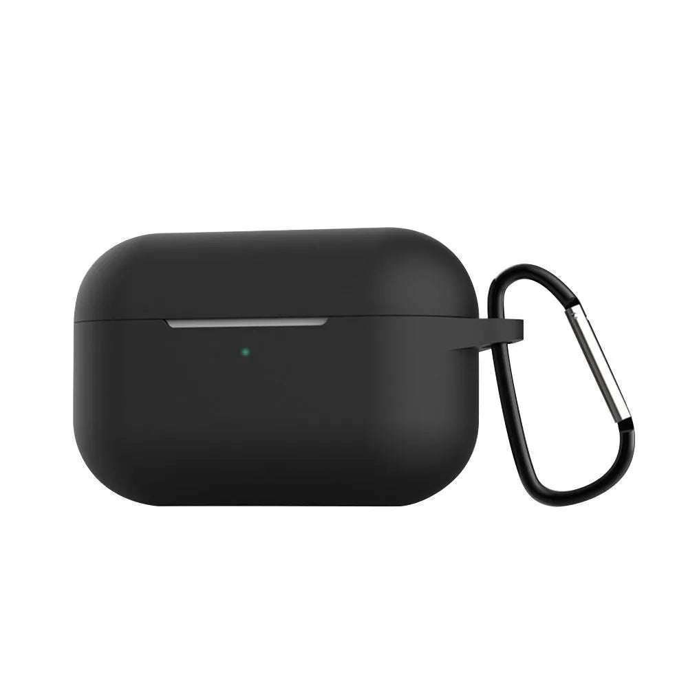 Blue silicone protective cover for Apple AirPods Pro charging case.