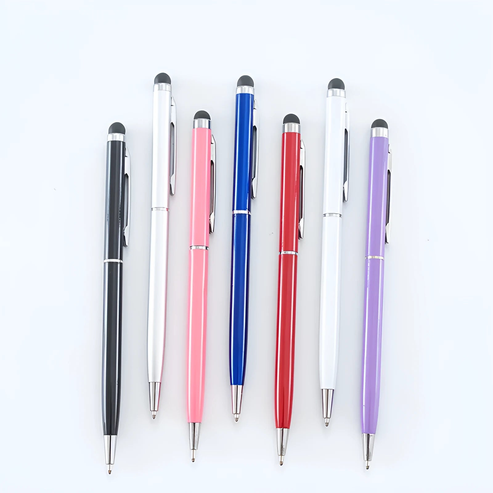 Metal capacitive touchscreen pen with 0.5mm tip in seven colour options
