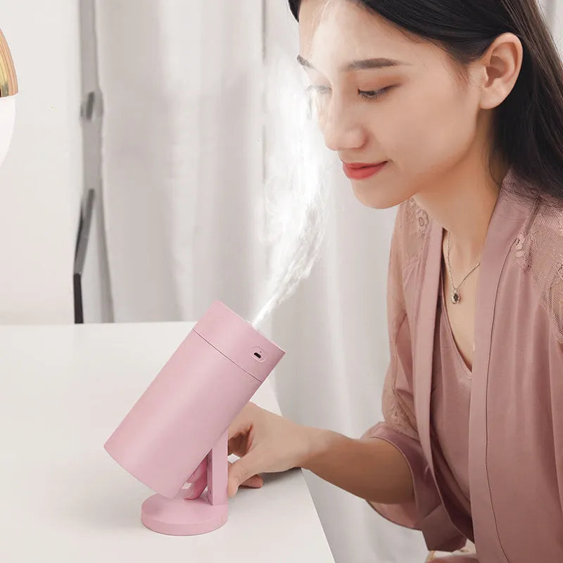 Folding bracket USB desktop humidifier with 320ml water tank in blue colour