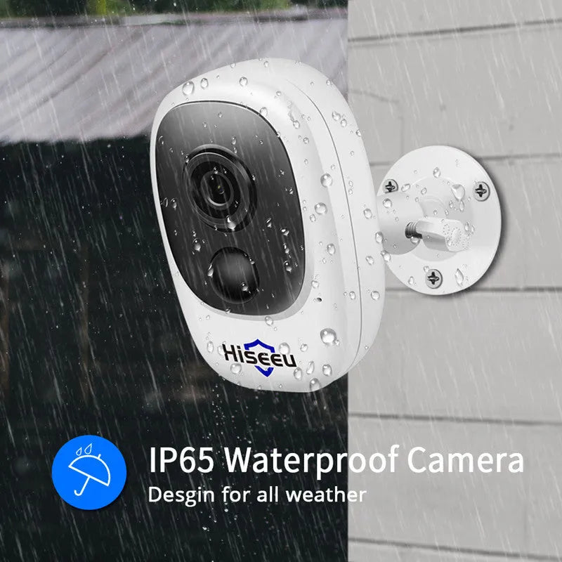 White dome-style indoor battery security camera with infrared night vision and 1080P HD resolution