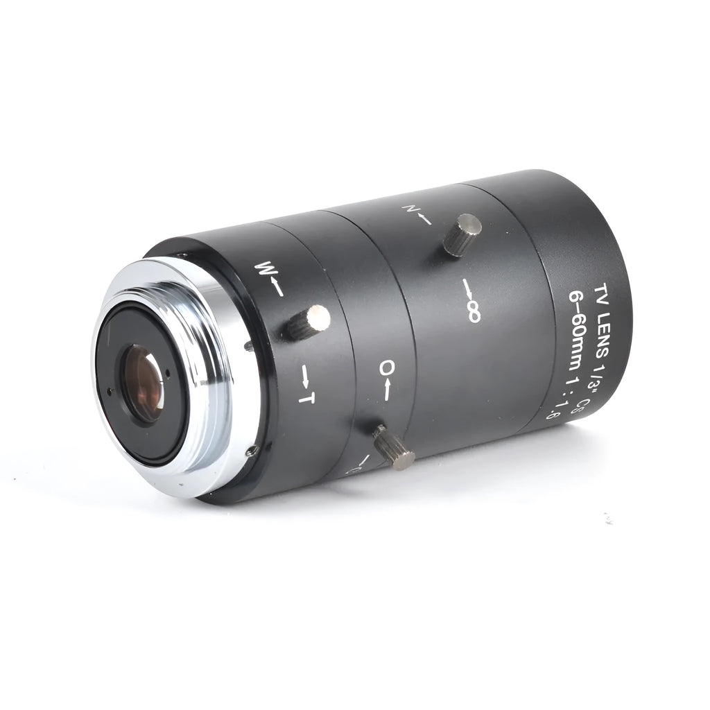 Black manual aperture 6-60mm CCTV lens with CS mount for security cameras
