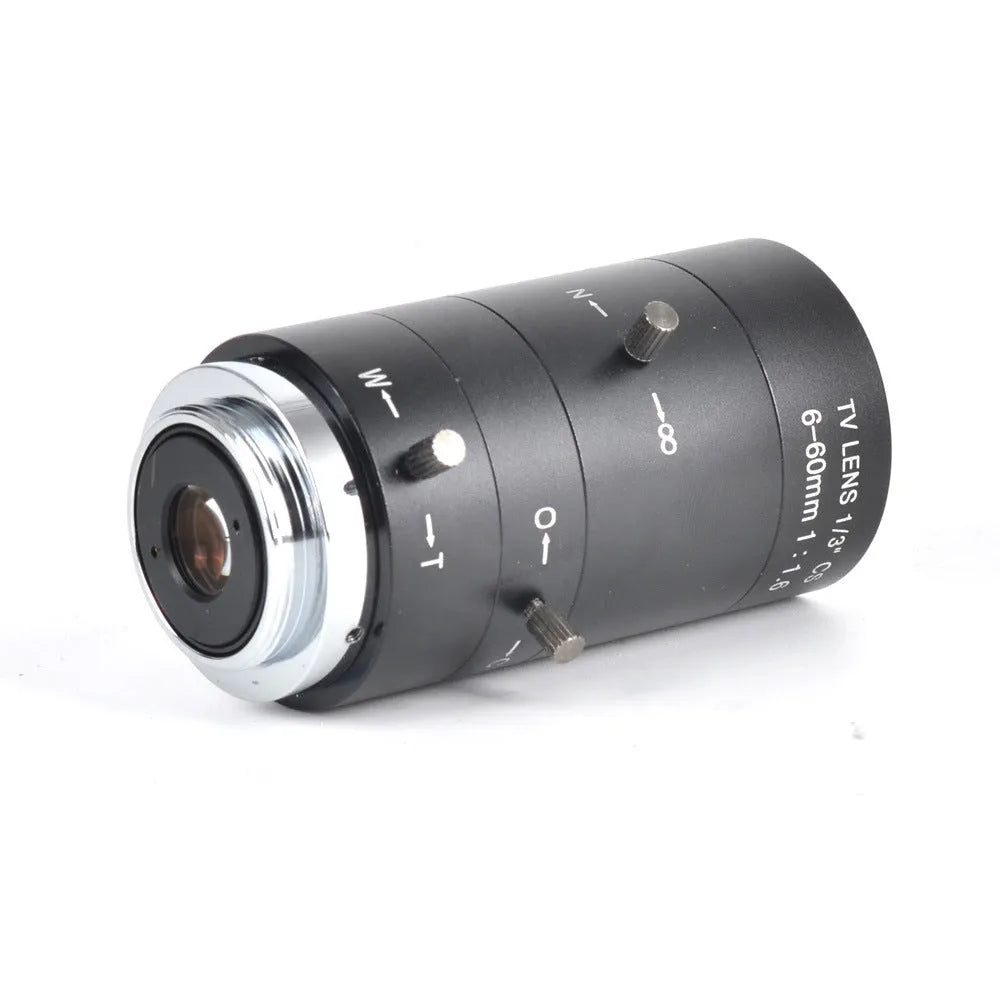 Black manual aperture 6-60mm CCTV lens with CS mount for security cameras