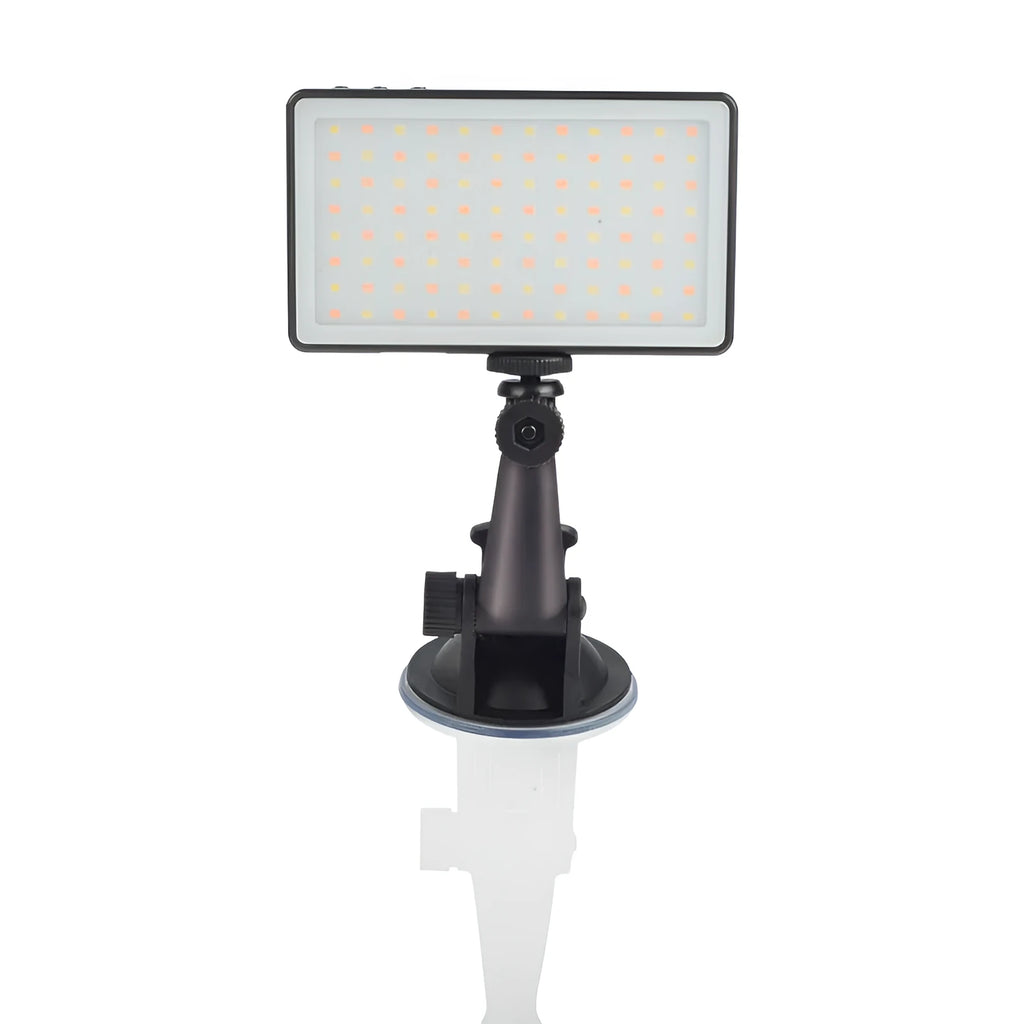 Black aluminium alloy LED video conference light panel with 96 LEDs and a Type-C charging port.