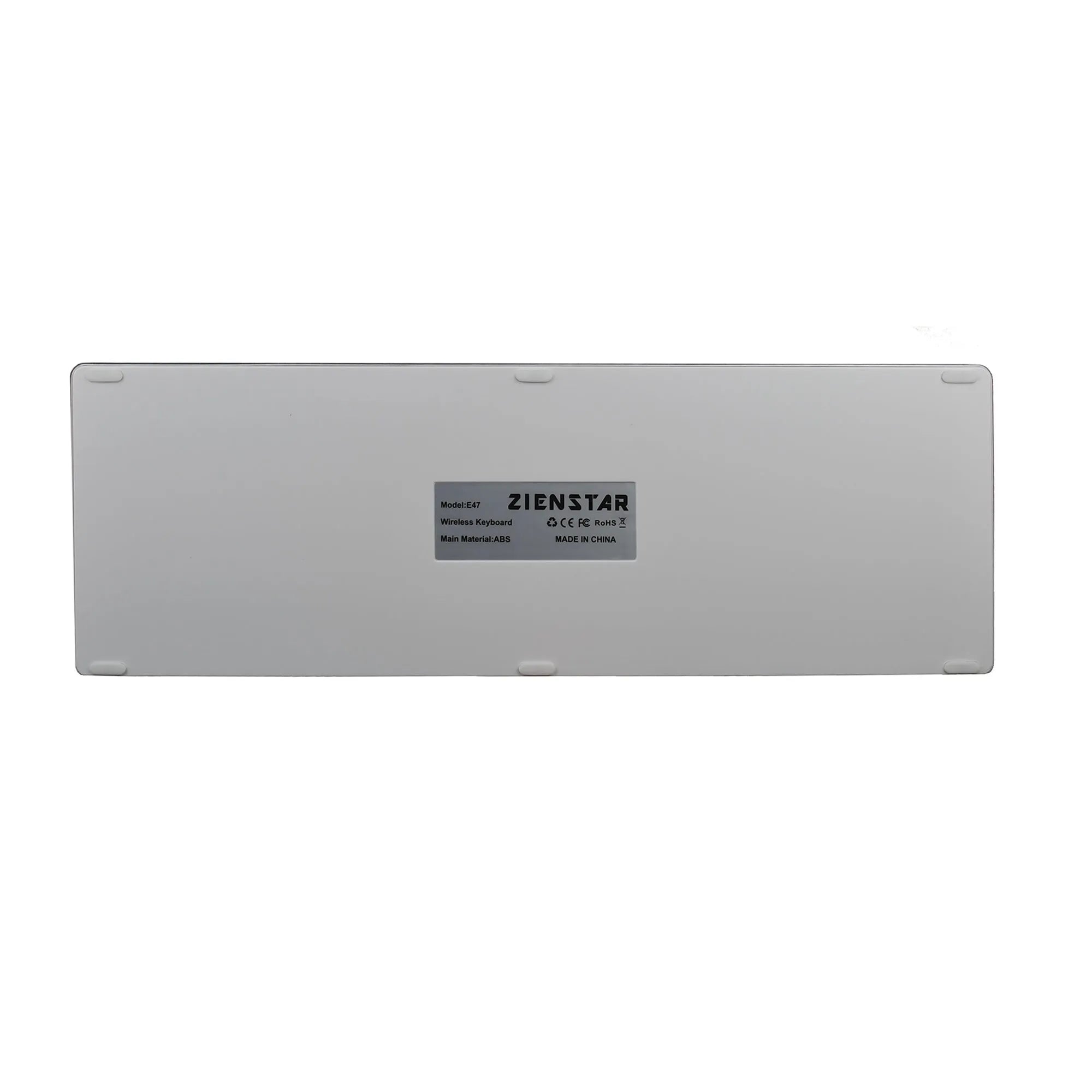 Ultra-thin grey rechargeable Bluetooth keyboard for iPad and mobile phone.