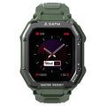 Army green outdoor sports smart watch with 1.69 inch display on silicone wristband