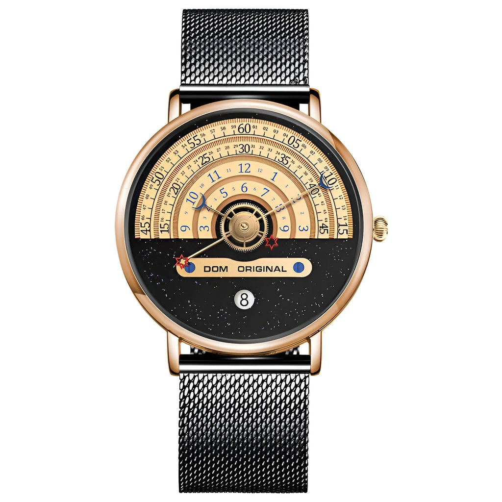 Men's silver sports watch with round 40mm dial and stainless steel strap