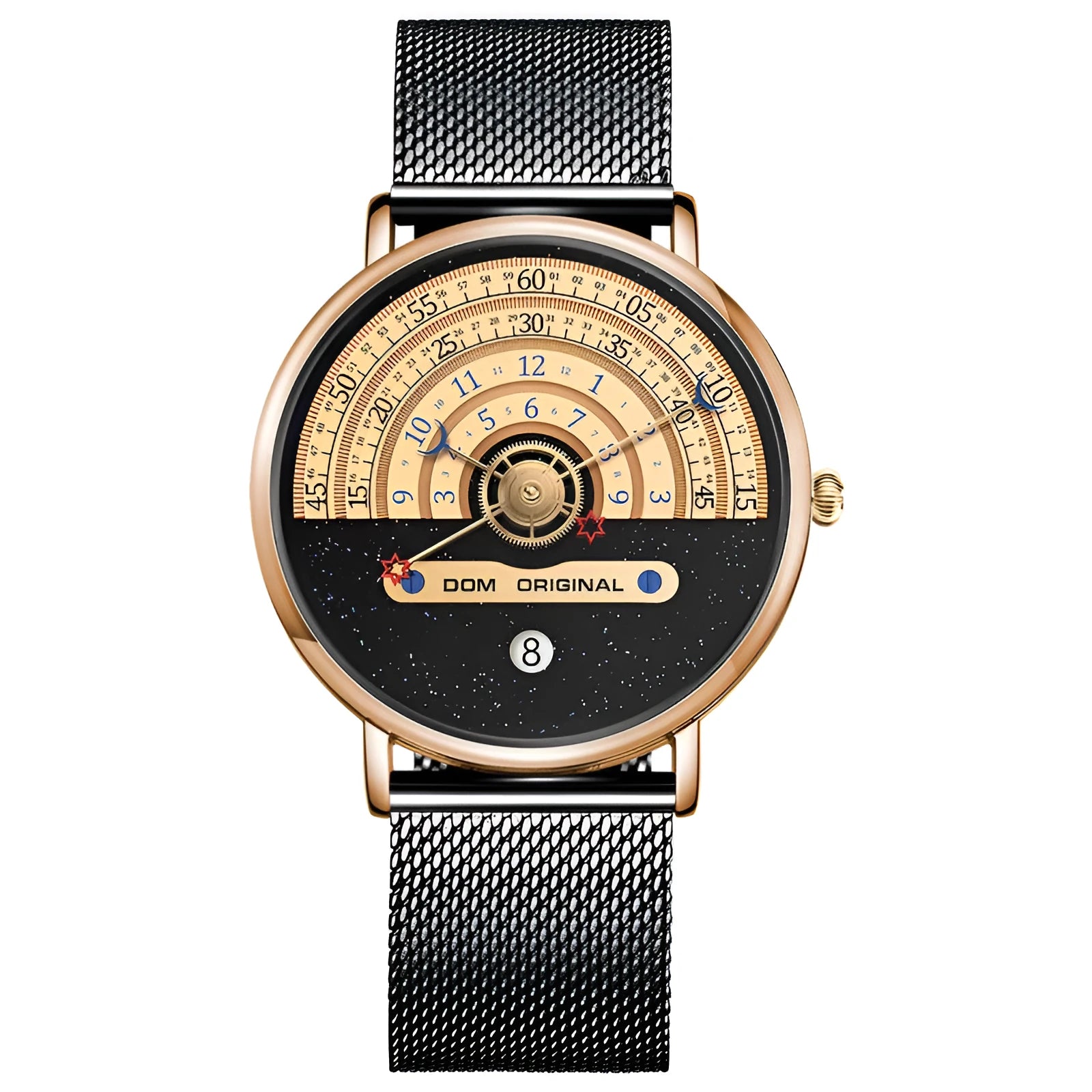 Men's silver sports watch with round 40mm dial and stainless steel strap