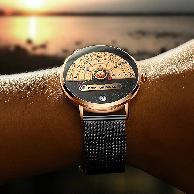 Men's silver sports watch with round 40mm dial and stainless steel strap