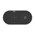 Black and white desktop wireless charger with USB ports and charging indicator light