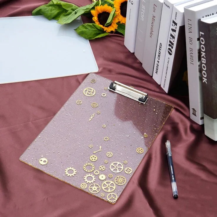 Silicone mold producing folder, drawing board, and stationery mirror shapes in freshly baked colours, style A and B options