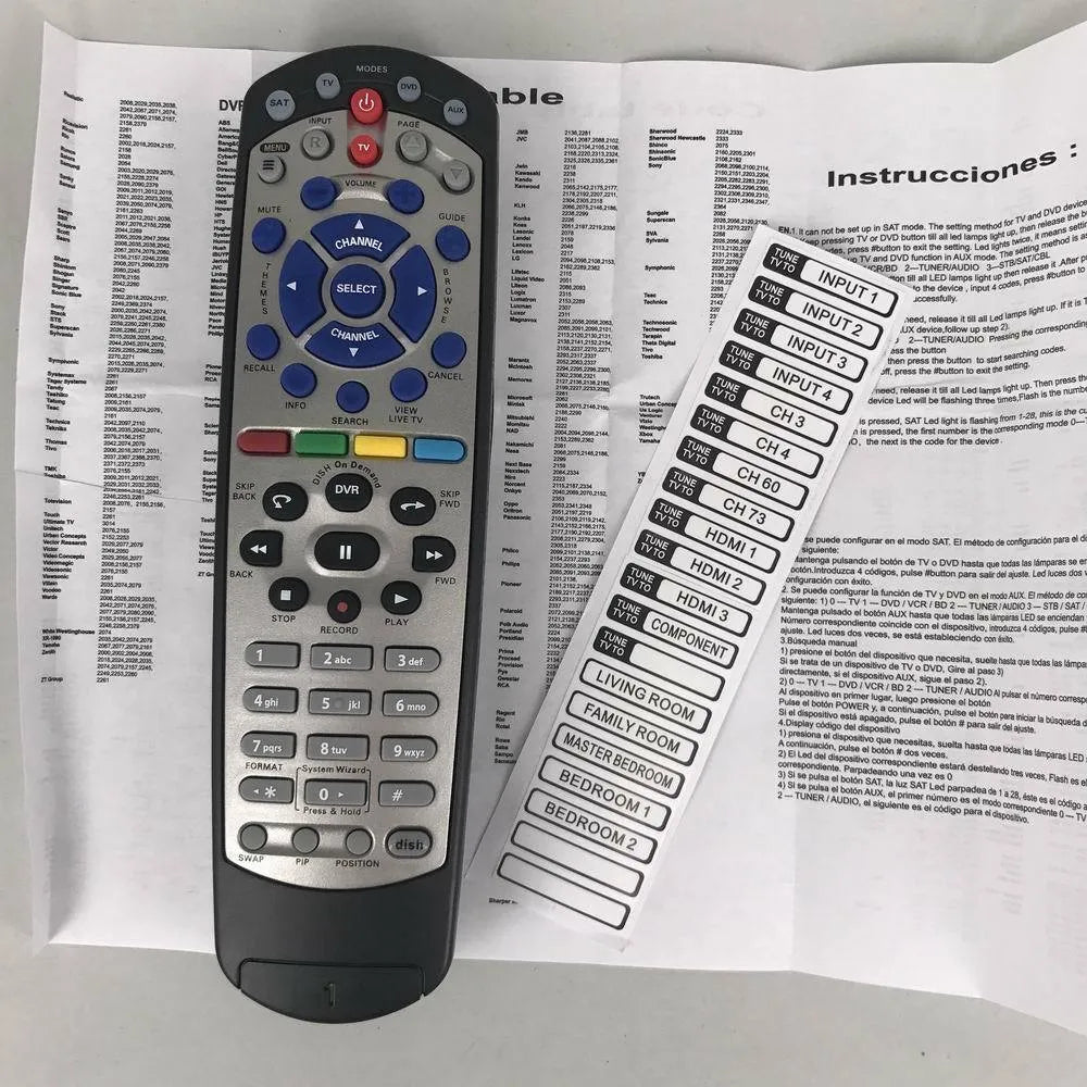 Black DISH Network universal remote control for satellite receivers model 20.1