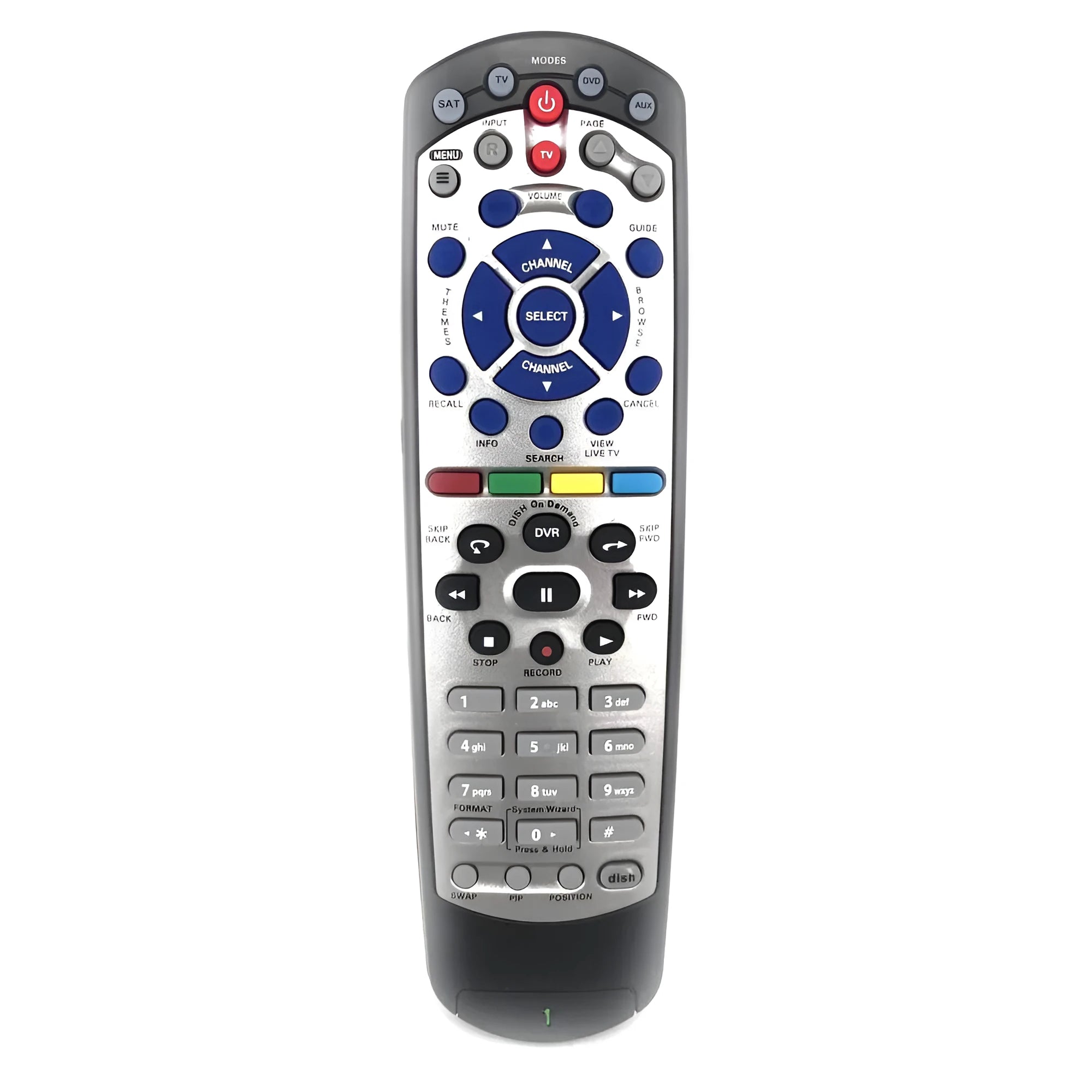 Black DISH Network universal remote control for satellite receivers model 20.1