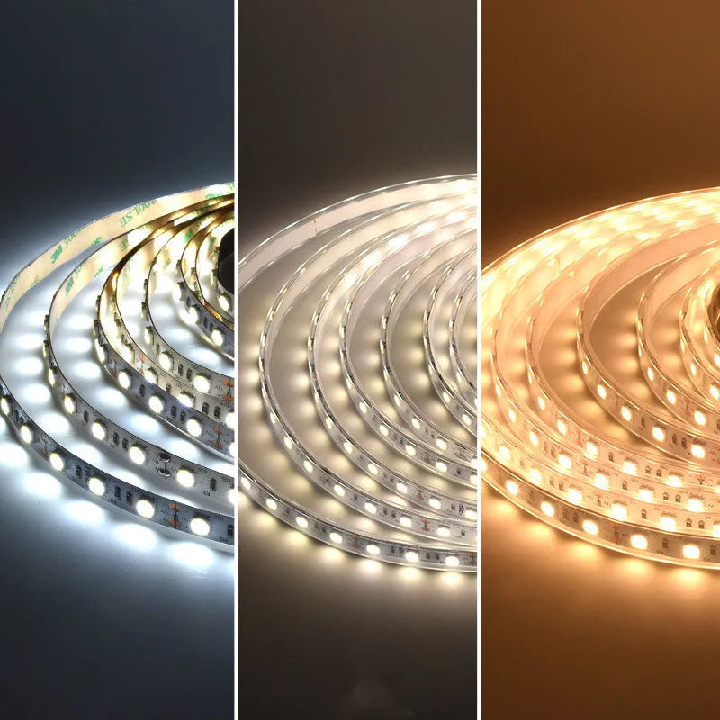 2835 and 5050 LED light strip options for commercial counter and shelf lighting in white