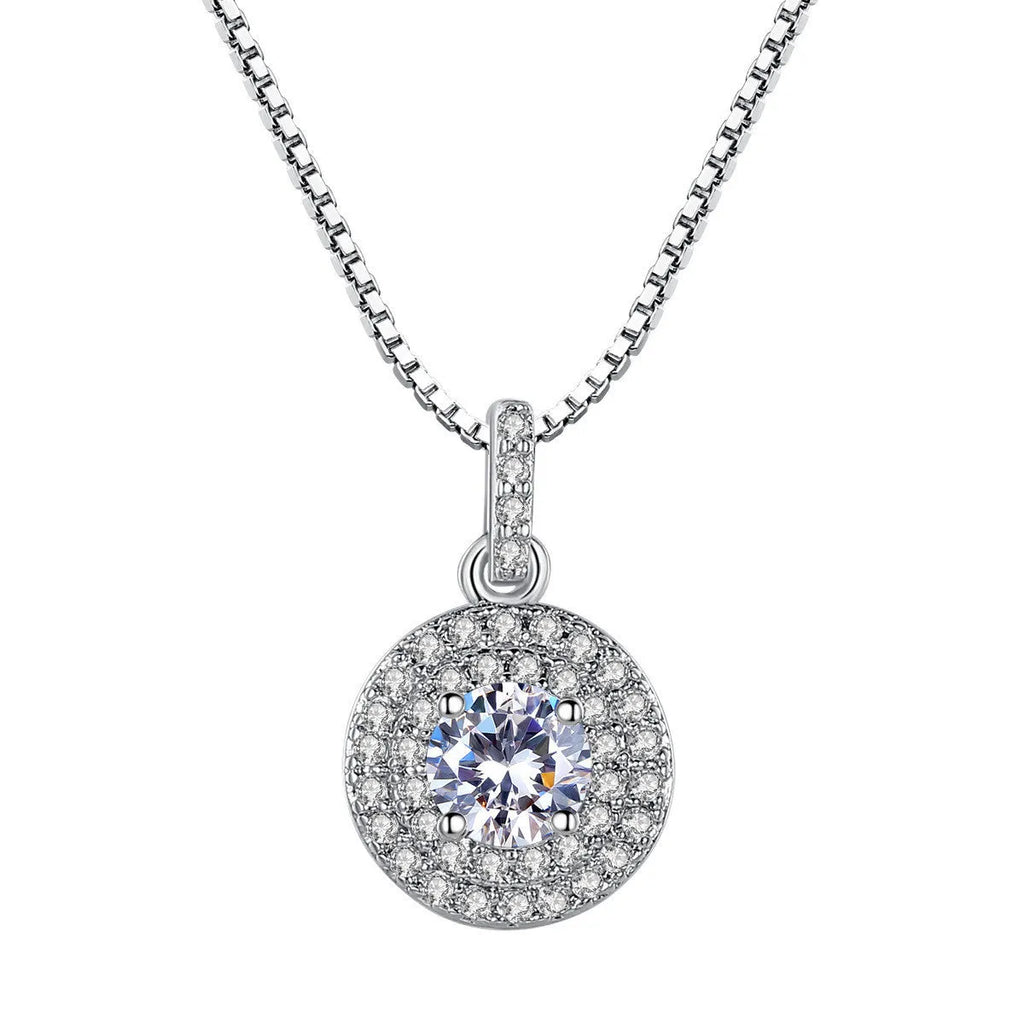 Copper round shape women's necklace in platinum colour size 5cm individually packed