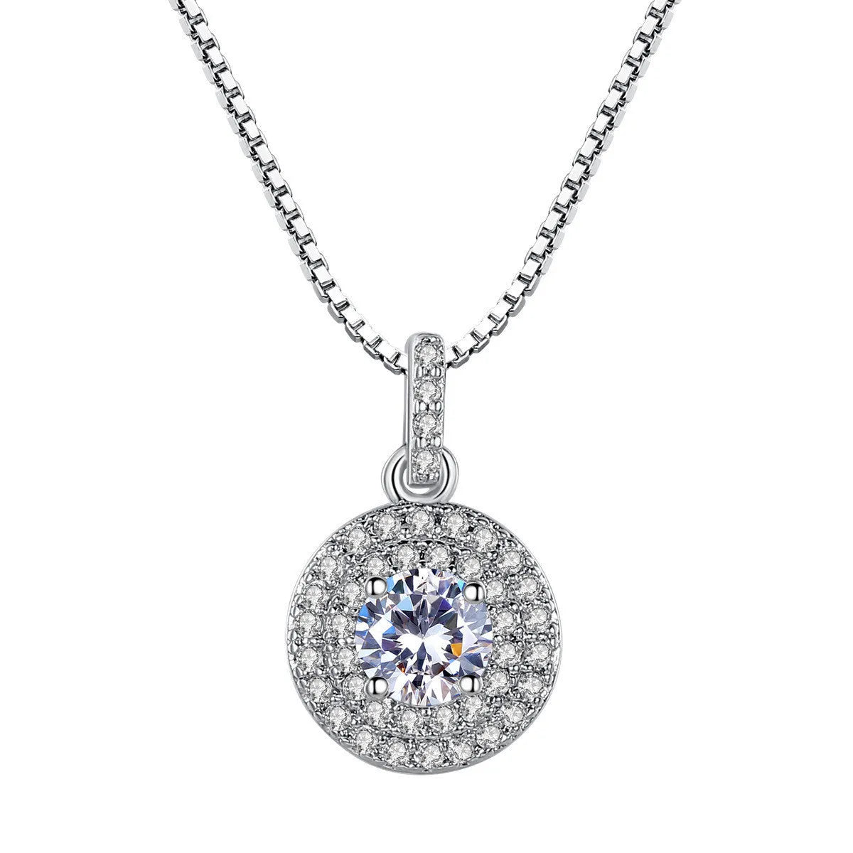 Copper round shape women's necklace in platinum colour size 5cm individually packed